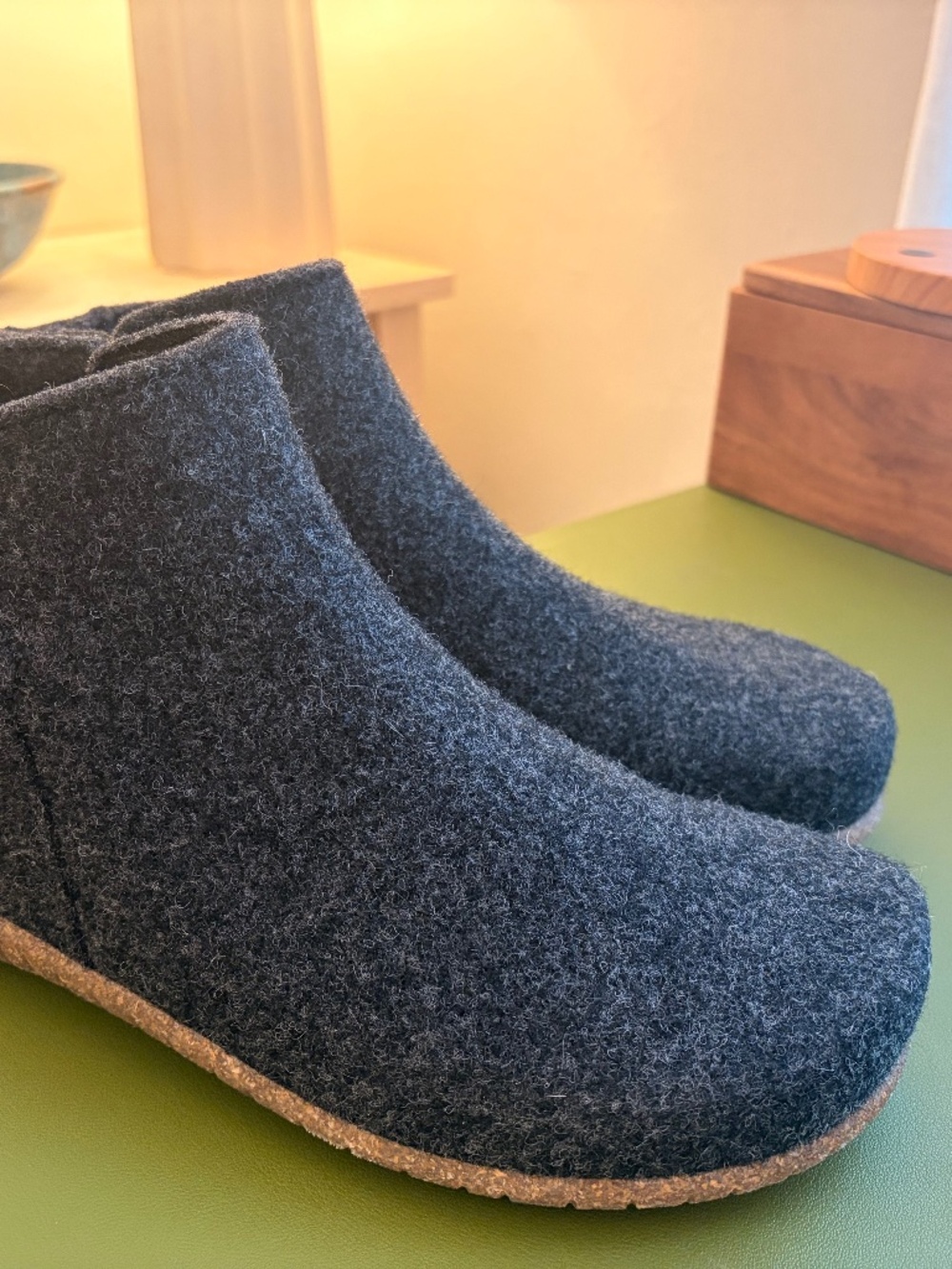 Taos Black Good Wool Felt Slip-On Ankle Booties Clogs Slippers 41